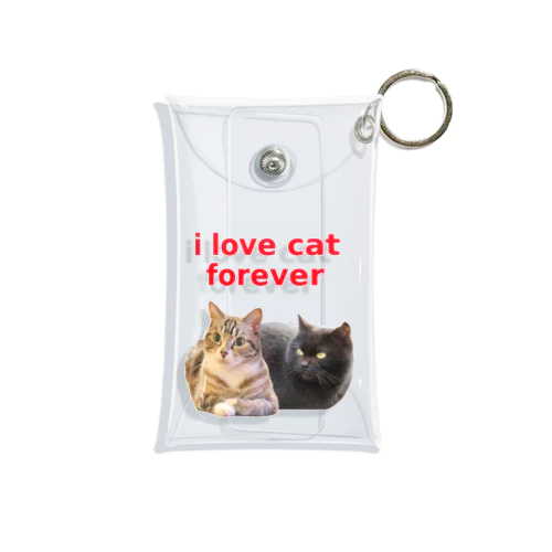 i love cat forever Mini Clear Multipurpose Case