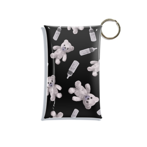 ばぶTeddy monochrome Mini Clear Multipurpose Case