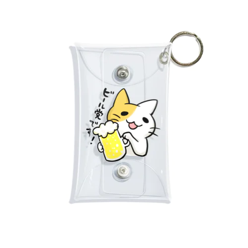 ギョーカイねこ「ビール党です！」 Mini Clear Multipurpose Case