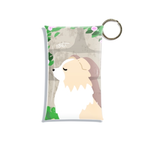 ボーダーコリー×つる薔薇 Mini Clear Multipurpose Case