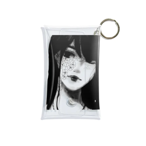 モノクロの女の子 Mini Clear Multipurpose Case