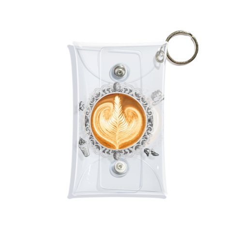 【Lady's sweet coffee】ラテアート エレガンスリーフ  / With accessories ～2杯目～ Mini Clear Multipurpose Case