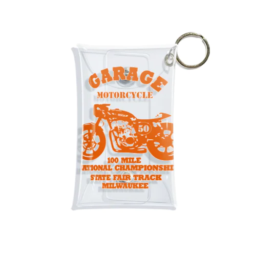 武骨なバイクデザイン orange Mini Clear Multipurpose Case