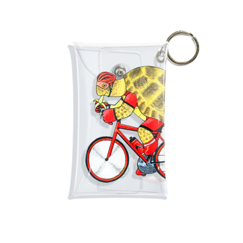 カメの自転車乗り Mini Clear Multipurpose Case