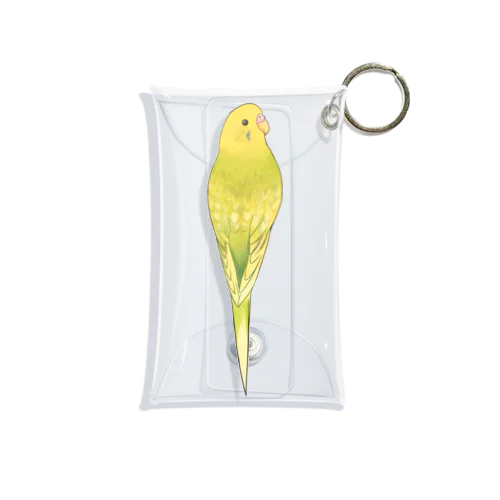 見返り美人セキセイインコちゃん【まめるりはことり】 Mini Clear Multipurpose Case