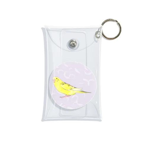 お空を見つめるセキセイインコちゃん【まめるりはことり】 Mini Clear Multipurpose Case