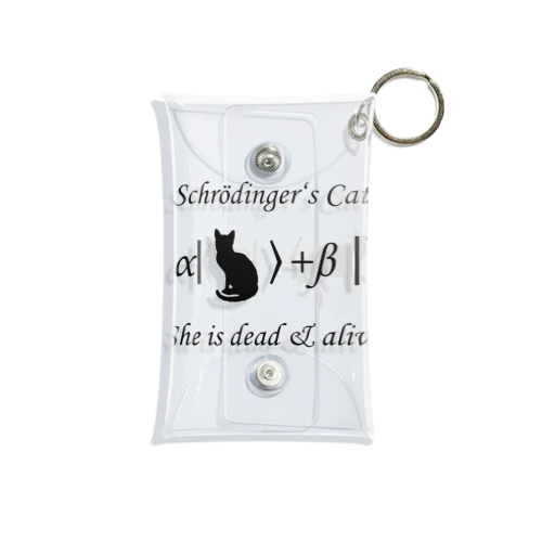 シュレーディンガーの猫（黒字） Mini Clear Multipurpose Case