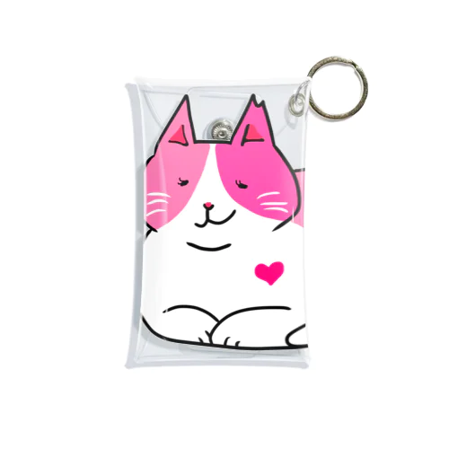 ピンク猫 Mini Clear Multipurpose Case
