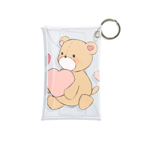 ハートが大好きなクマ🧸 Mini Clear Multipurpose Case