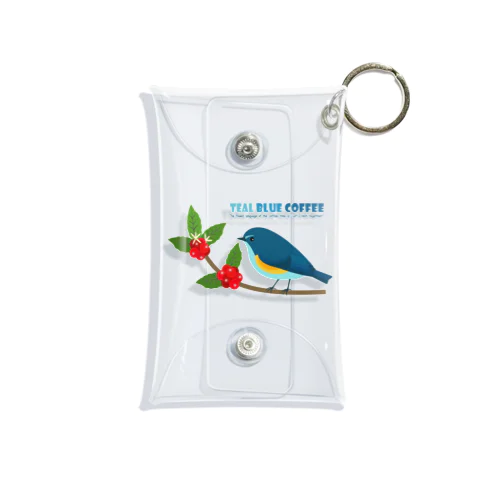 Teal Blue Bird Mini Clear Multipurpose Case