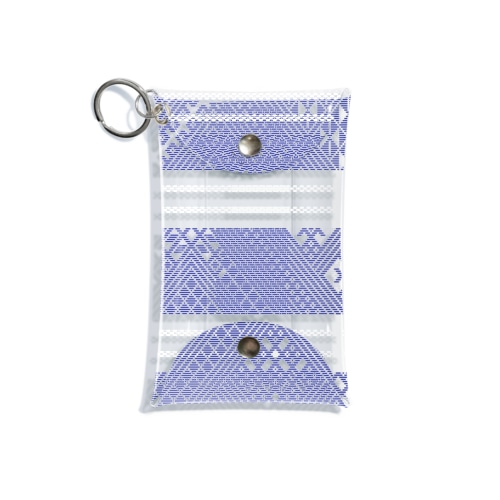 三縞こぎん(blue) Mini Clear Multipurpose Case
