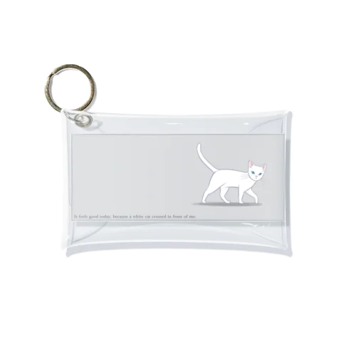 猫が目の前を横切った（白猫） Mini Clear Multipurpose Case