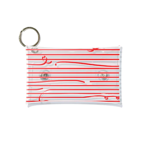 Red Stripes Mini Clear Multipurpose Case