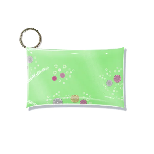 謎柄の和風グッズA（若緑） / Japanese style goods A inspired by escape room (Light green) Mini Clear Multipurpose Case