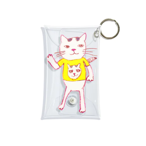 こんなふうに見えるニャン（ねこシンプル）【復刻シリーズ】 Mini Clear Multipurpose Case