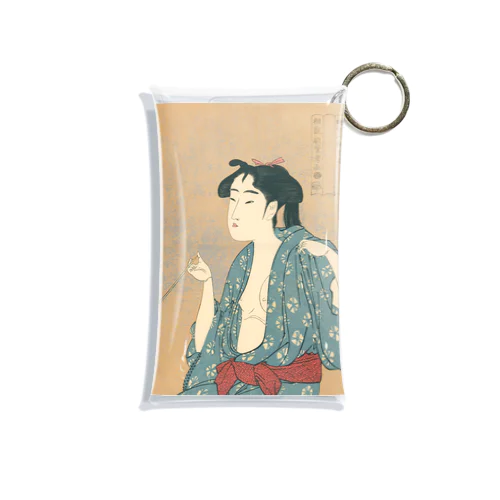 浮世絵：喜多川歌麿_婦女人相十品・煙草の煙を吹く女 Mini Clear Multipurpose Case