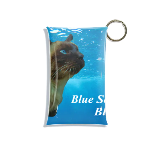 青い海と青い瞳のシャム猫 Mini Clear Multipurpose Case