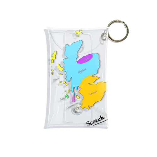 Scotch Whisky‘s  map (カラーver） Mini Clear Multipurpose Case