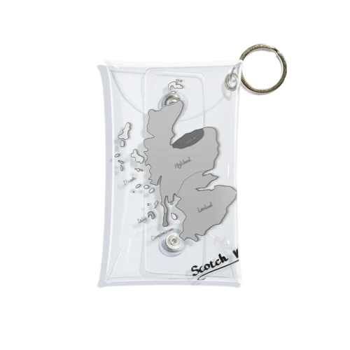 Scotch Whisky‘s  map (モノクロver) Mini Clear Multipurpose Case