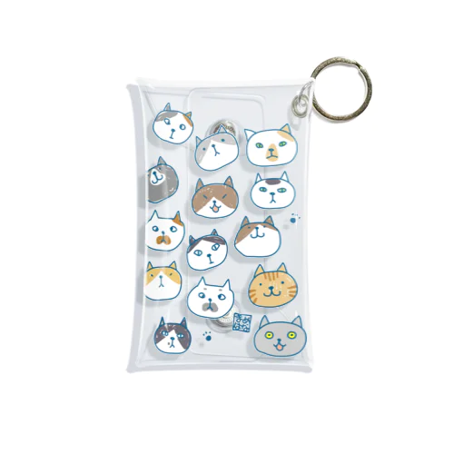 ねこねこねこ Mini Clear Multipurpose Case