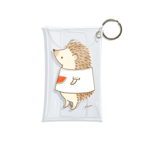 スイカTシャツはりねずみ Mini Clear Multipurpose Case