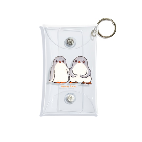 ふたごのジェンツーペンギン(ロゴあり) Mini Clear Multipurpose Case
