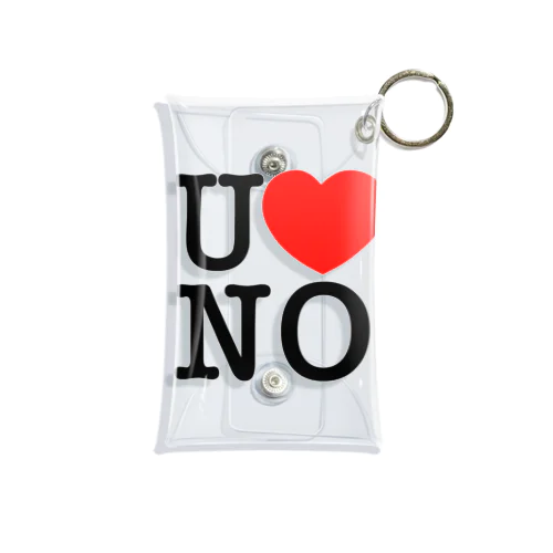 I LOVE UNO（黒文字） Mini Clear Multipurpose Case