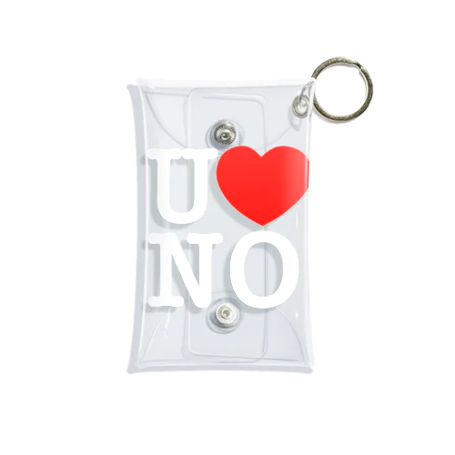 I LOVE UNO（白文字） Mini Clear Multipurpose Case