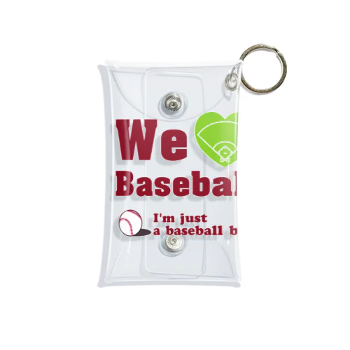 We love Baseball(レッド) Mini Clear Multipurpose Case