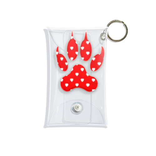 ハート いっぱい の 犬 の 足跡 Heart filled dog paw print   Mini Clear Multipurpose Case