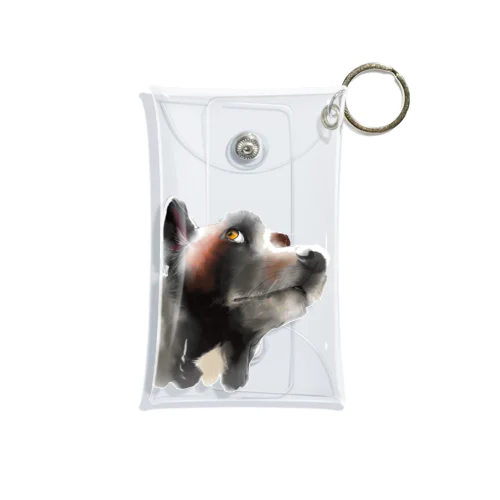 黒犬サキたん Mini Clear Multipurpose Case