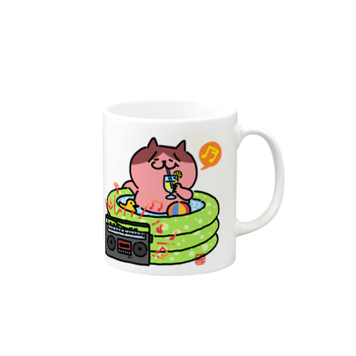 ビニールプールでまったり猫さん。 Mug