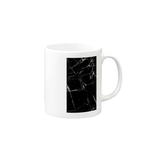 ひび割れ模様 漆黒の世界 Mug