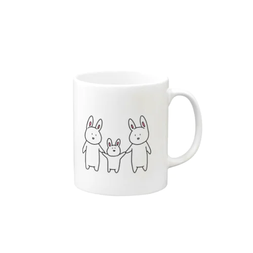 仲良し親子の半笑いうさぎ Mug