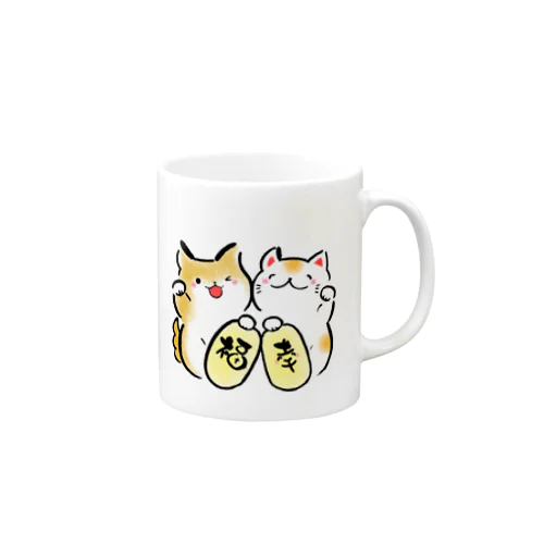 まねきネコさんとまねきイヌくん Mug