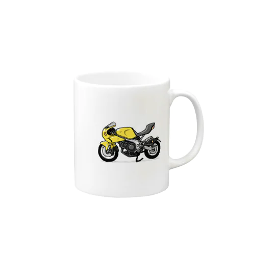 黄色いバイク マグカップ