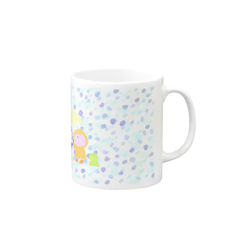 こぶたとカエルさんと雨 Mug