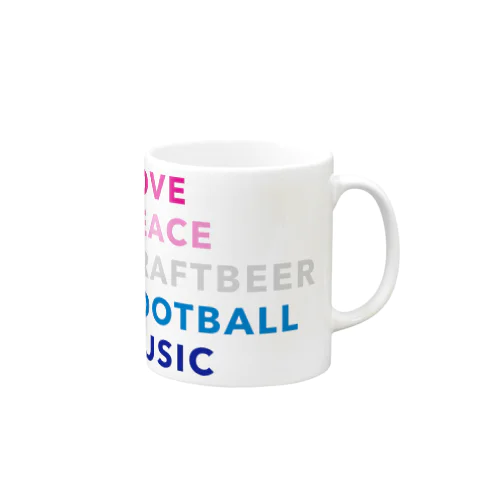 愛と平和とビールとサッカーと音楽 Mug