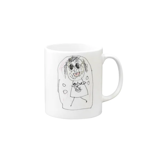 弟を抱っこするじいじ。 Mug