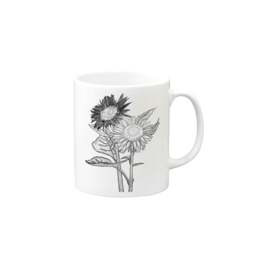 SunFlowerひまわりモノトーン Mug