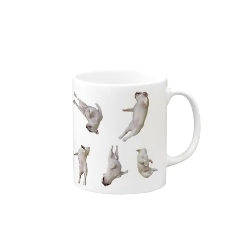 転がる犬 Mug