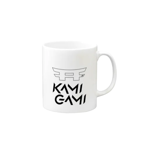 『KAMI-GAMI』logo ブラック マグカップ