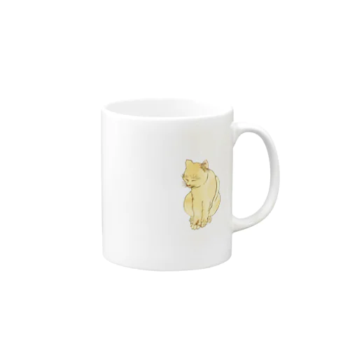 のんびり目を閉じている猫 Mug