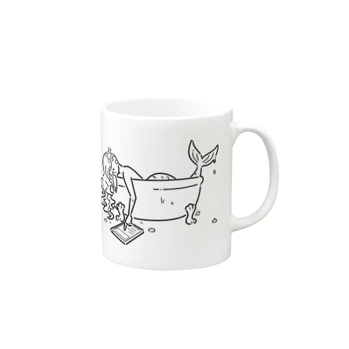 浴室でタブレットを使う人魚【くろ】 Mug