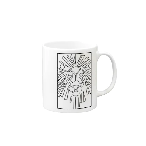 ライオンの線画マーク Mug