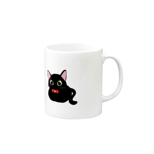 黒猫のマグカップ マグカップ