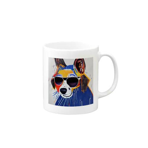 バスキア画風サングラス犬 Mug