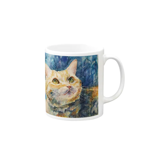 宙を見つめる猫 Mug