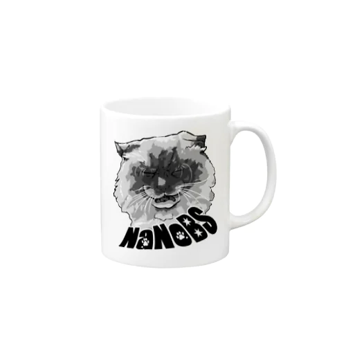 BLACK FACE CAT is super monochrome Mug