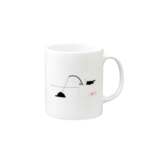 釣り好きのねこに地球 Mug